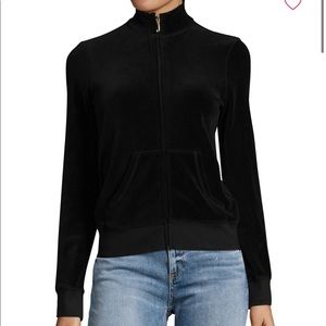 Juicy Couture Black Velour Zip Up Sweatshirt